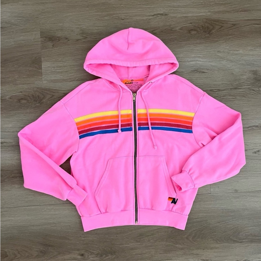 aviator nation hoodie neon pink